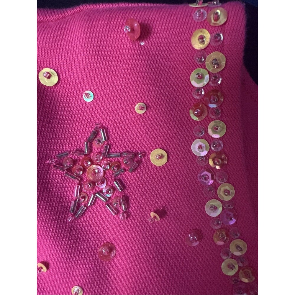 Quacker Factory Womens Shirt Large Pink Flamingo Colorful Fun Cruise Vacation - Picture 9 of 11